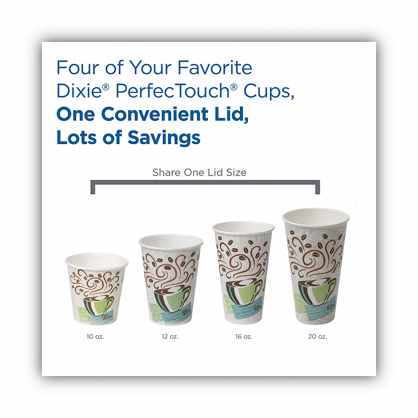 Dome Drink-Thru Lids, Fits 10 oz to 16 oz Hot Cups, Plastic, White, 1,000/Carton (D9542)