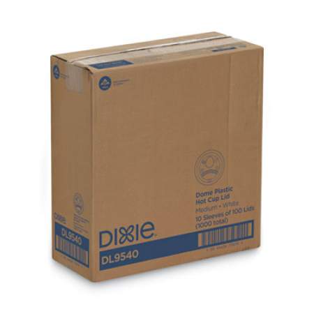Dixie Sip-Through Dome Hot Drink Lids, Fits 10 oz Cups, White, 100/Pack, 10 Packs/Carton (DL9540CT)