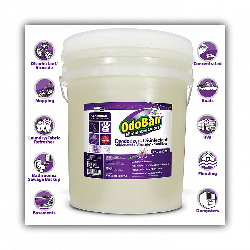 Concentrated Odor Eliminator and Disinfectant, Lavender, 5 gal Pail (9111625G)