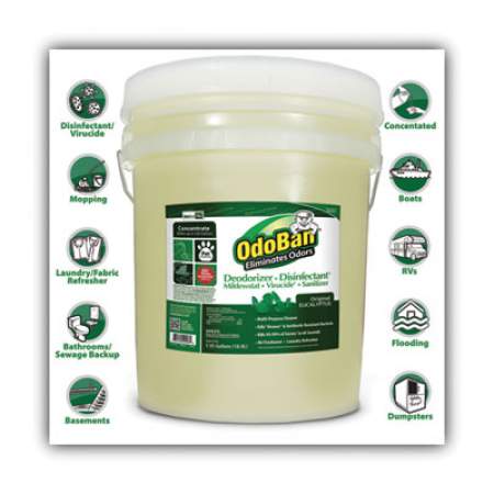 OdoBan Concentrated Odor Eliminator and Disinfectant, Eucalyptus, 5 gal Pail (9110625G)