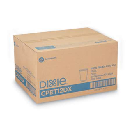 Dixie Clear Plastic PETE Cups, 12 oz, 25/Sleeve, 20 Sleeves/Carton (CPET12DX)