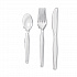 Cutlery Keeper Tray with Clear Plastic Utensils, Heavyweight, Fork/Knife/Spoon, Plastic, Crystal Clear, 1,800/Carton (CH0180DX7CT)