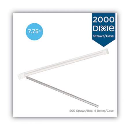 Dixie Jumbo Straws, 7.75", Plastic, Translucent, 500/Box, 4 Boxes/Carton (JW74CT)
