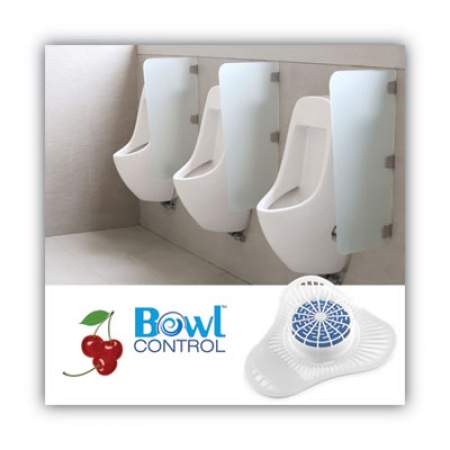OdoBan Urinal Screen with Non-Para Deodorizer Block, Cherry Scent, White/Pink, 12/Carton (95896212)