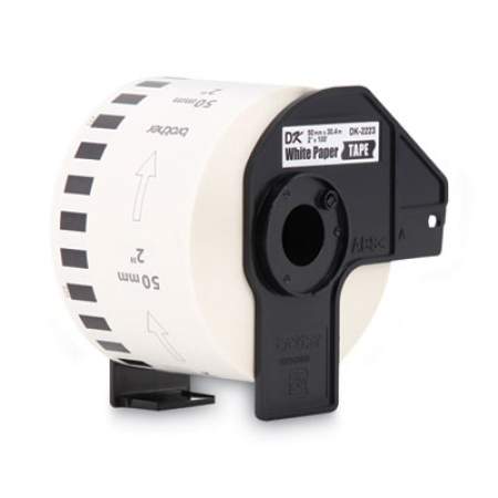 Brother Continuous Paper Label Tape, 2" x 100 ft, Black/White (DK2223)