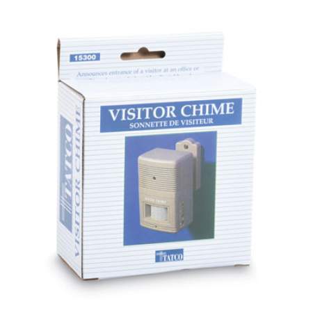 Tatco Visitor Arrival/Departure Chime, Battery Operated, 2.75w x 2d x 4.25h, Gray (15300)