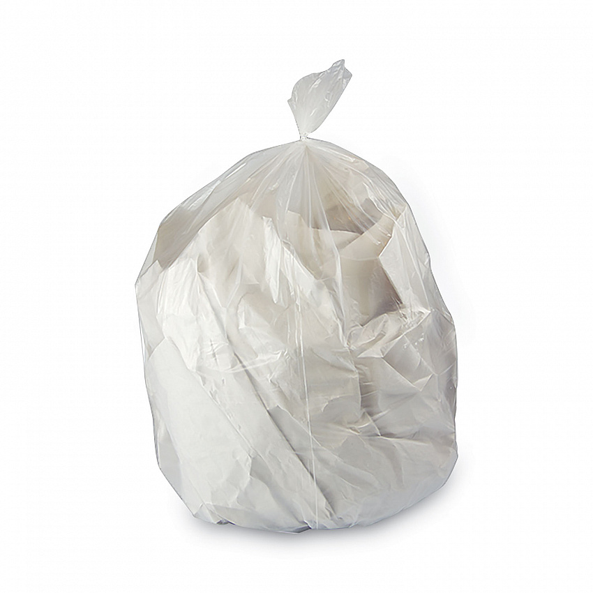 High-Density Can Liners, 33 gal, 13 mic, 33" x 39", Natural, Perforated Roll, 25 Bags/Roll, 10 Rolls/Carton (333916)