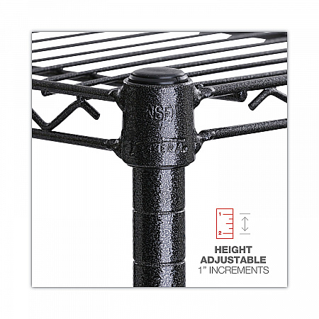 NSF Certified 6-Shelf Wire Shelving Kit, 48w x 18d x 72h, Black Anthracite (SW664818BA)