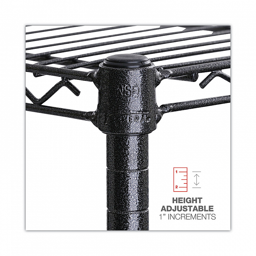 NSF Certified 6-Shelf Wire Shelving Kit, 48w x 18d x 72h, Black Anthracite (SW664818BA)