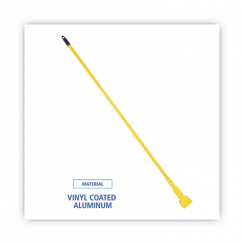 Plastic Jaws Mop Handle for 5" Wide Mop Heads, 1" dia x 60", Yellow (610)
