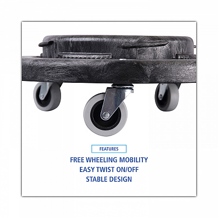 Refuse Container Utility Dolly, 300 lb Capacity, 18.25