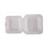 Boardwalk Bagasse Food Containers, Hinged-Lid, 1-Compartment 6 x 6 x 3.19, White, 125/Sleeve, 4 Sleeves/Carton (HINGEWF1CM6)