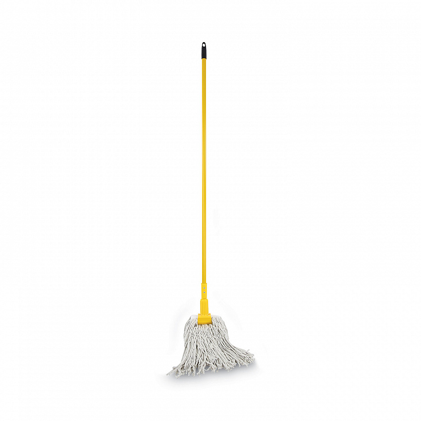 Plastic Jaws Mop Handle for 5" Wide Mop Heads, 1" dia x 60", Yellow (610)