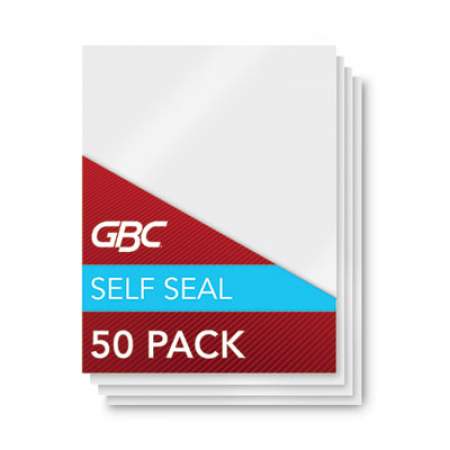 GBC SelfSeal Self-Adhesive Laminating Pouches and Single-Sided Sheets, 3 mil, 9" x 12", Gloss Clear, 50/Pack (3747307)