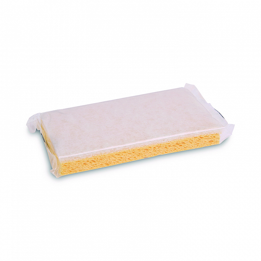 Light-Duty Scrubbing Sponge, Individually Wrapped, 3.6 x 6.1, 0.7" Thick, Yellow/White, 20/Carton (16320)