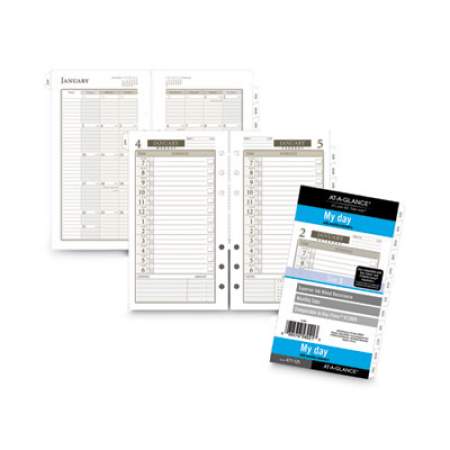 AT-A-GLANCE 1-Page-Per-Day Planner Refills, 6.75 x 3.75, White Sheets, 12-Month (Jan to Dec): 2022 (47112521)