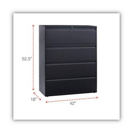 Alera Lateral File, 4 Legal/Letter/A4/A5-Size File Drawers, Charcoal, 42" x 18" x 52.5" (LF4254CC)