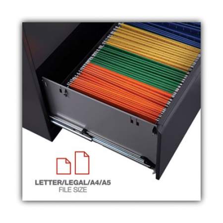 Alera Lateral File, 4 Legal/Letter-Size File Drawers, Black, 30" x 18" x 52.5" (LF3054BL)