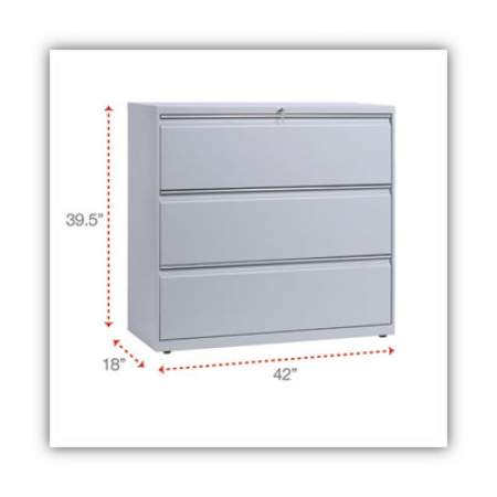 Alera Lateral File, 3 Legal/Letter/A4/A5-Size File Drawers, Light Gray, 42" x 18" x 39.5" (LF4241LG)