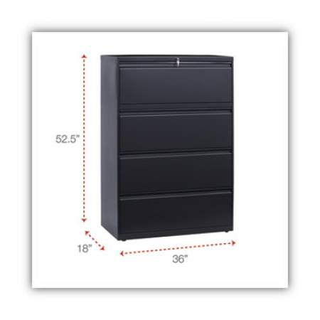 Alera Lateral File, 4 Legal/Letter/A4/A5-Size File Drawers, Charcoal, 36" x 18" x 52.5" (LF3654CC)