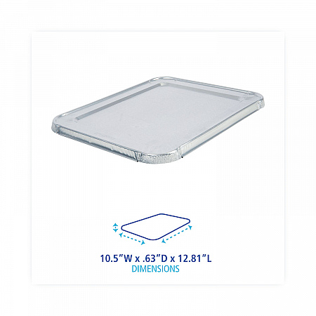 Aluminum Steam Table Pan Lids, Fits Half-Size Deep Pan, 290 Gauge, 0.63