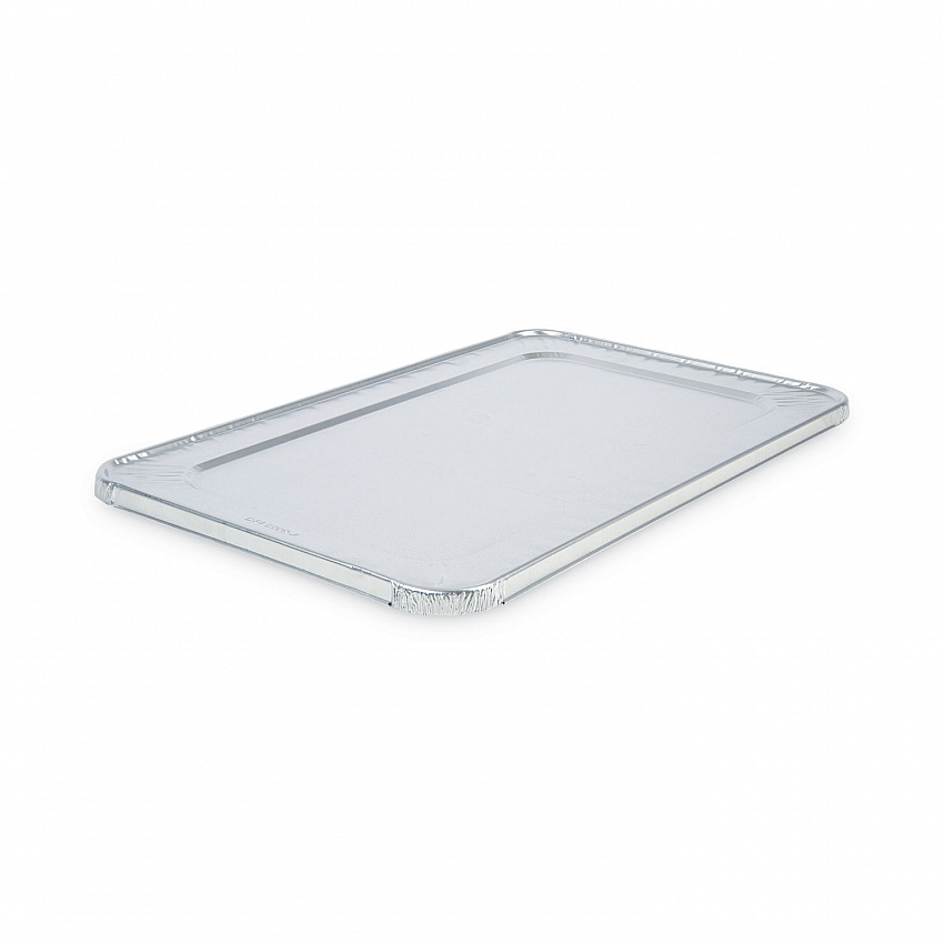 Aluminum Steam Table Pan Lids, Fits Full-Size Deep Pan, 380 Gauge, 0.63" Deep, 12.88 x 20.81, 50/Carton (LIDSTEAMFL)