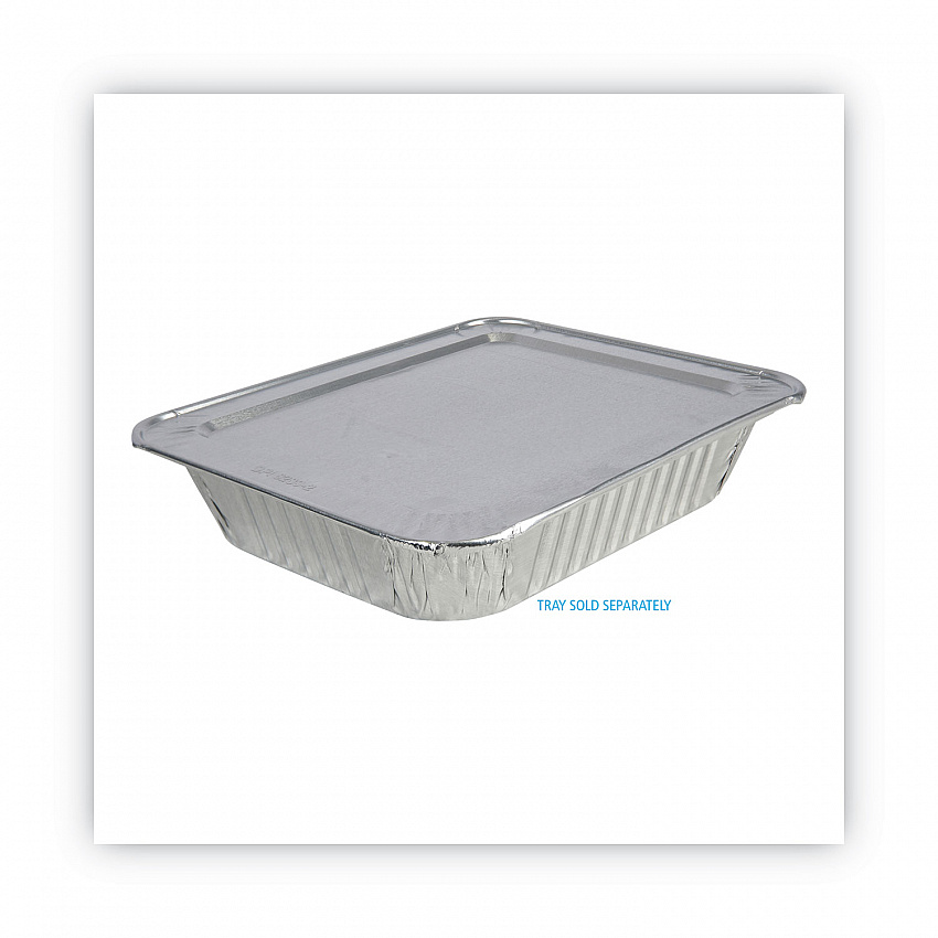 Aluminum Steam Table Pan Lids, Fits Half-Size Deep Pan, 290 Gauge, 0.63" Deep, 10.5 x 12.81, 100/Carton (LIDSTEAMHF)