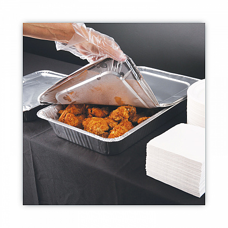 Aluminum Steam Table Pan Lids, Fits Full-Size Deep Pan, 380 Gauge, 0.63