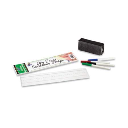 Pacon Dry Erase Sentence Strips, 12 x 3, White, 30/Pack (5187)