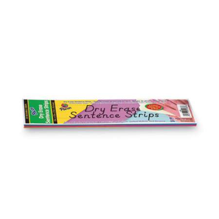Pacon Dry Erase Sentence Strips, 12 x 3, Blue; Pink; Yellow, 30/Pack (5188)