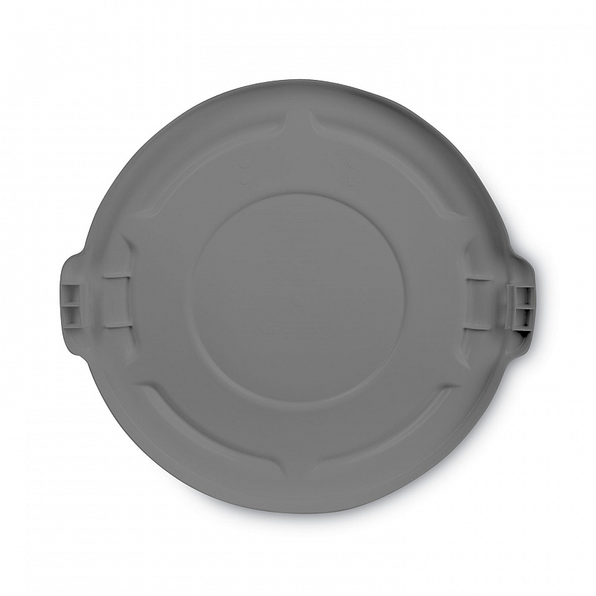 BRUTE Self-Draining Flat Top Lids for 55 gal Round BRUTE Containers, 26.75" Diameter, Gray (265400GY)
