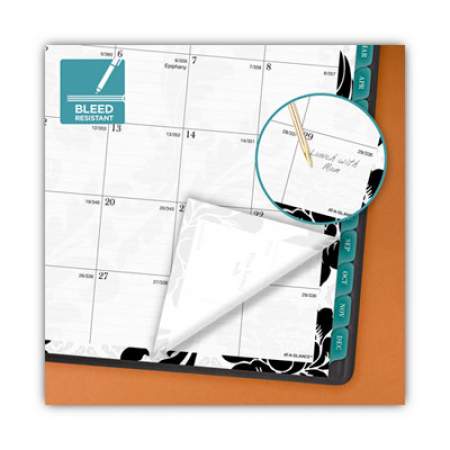AT-A-GLANCE Madrid Weekly Block Format Appointment Book, Madrid Flora Artwork, 11 x 8.5, Black Cover, 12-Month (Jan to Dec): 2022 (793905)