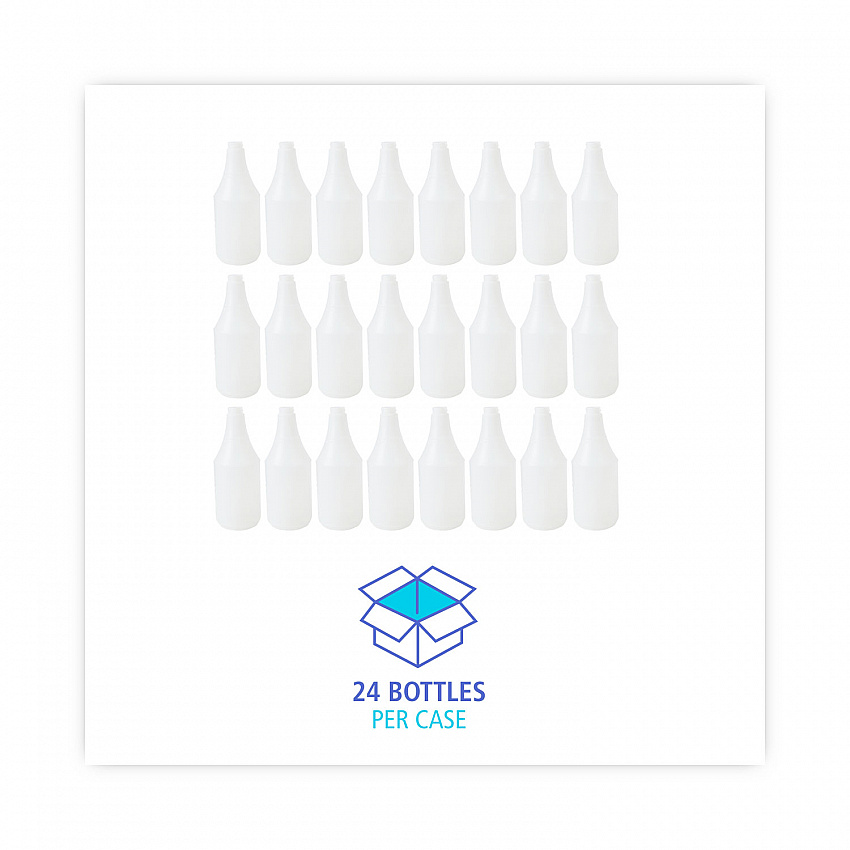 Embossed Plastic Spray Bottle, 24 oz, Clear, 24/Carton (00024)
