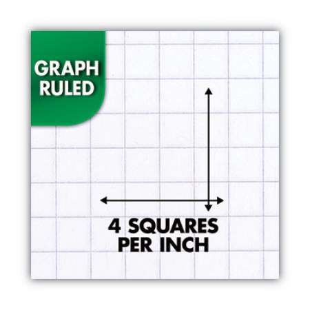 Mead Graph Paper Tablet, 3-Hole, 8.5 x 11, Quadrille: 4 sq/in, 20 Sheets/Pad, 12 Pads/Pack (19010)