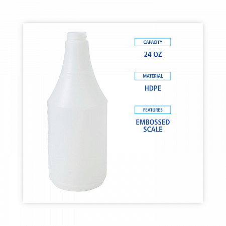 Embossed Plastic Spray Bottle, 24 oz, Clear, 24/Carton (00024)
