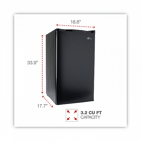 3.2 Cu. Ft. Refrigerator with Chiller Compartment, Black (RF333B)