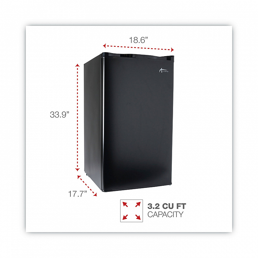 3.2 Cu. Ft. Refrigerator with Chiller Compartment, Black (RF333B)
