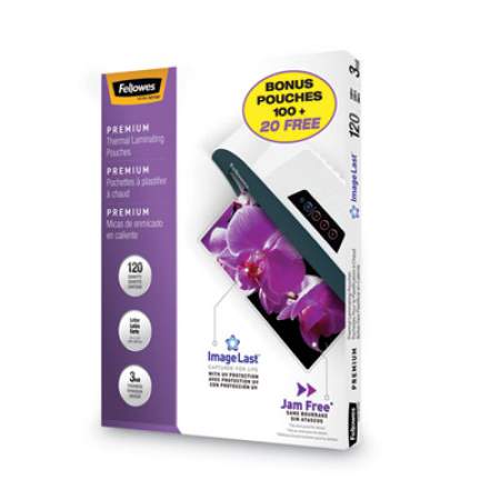 Fellowes ImageLast Laminating Pouches with UV Protection, 3 mil, 9" x 11.5", Clear, 120/Pack (5228901)