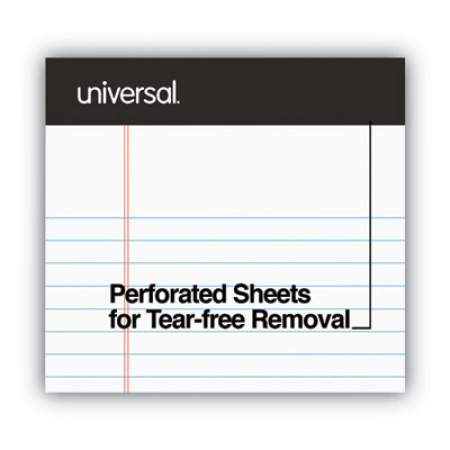 Universal Premium Ruled Writing Pads with Heavy-Duty Back, Narrow Rule, Black Headband, 50 White 5 x 8 Sheets, 6/Pack (56300)