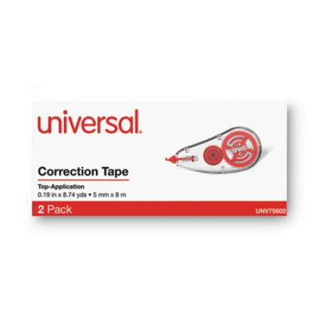Universal Correction Tape Dispenser, Non-Refillable, 1/5" x 315", 2/Pack (75602)