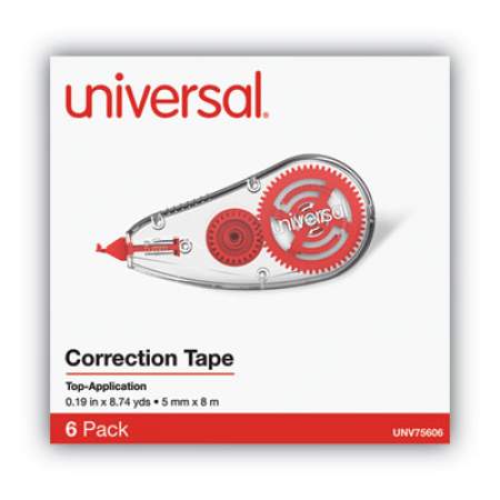 Universal Correction Tape Dispenser, Non-Refillable, 1/5" x 315", 6/Pack (75606)