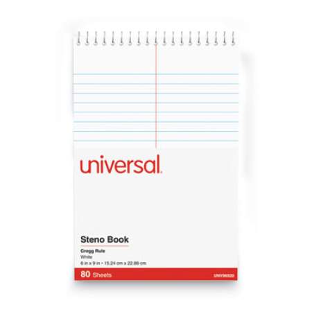 Universal Steno Pads, Gregg Rule, Red Cover, 80 White 6 x 9 Sheets (96920)