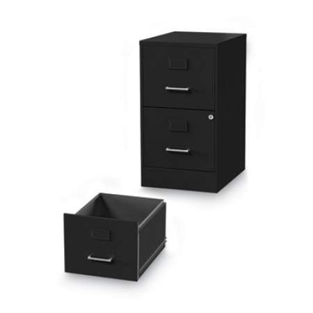 Alera Soho Vertical File Cabinet, 2 Drawers: File/File, Letter, Black, 14" x 18" x 24.1" (SVF1824BL)