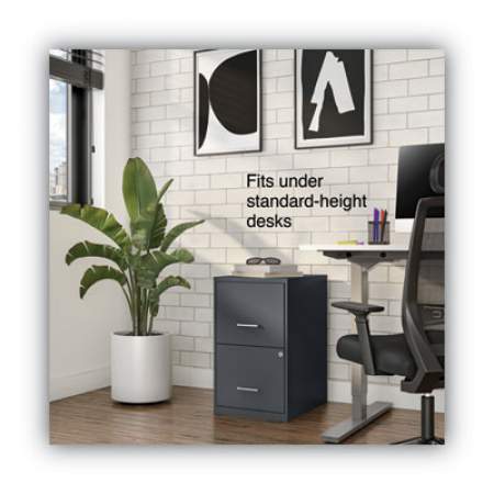 Alera Soho Vertical File Cabinet, 2 Drawers: File/File, Letter, Charcoal, 14" x 18" x 24.1" (SVF1824CH)