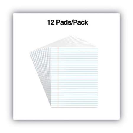 Universal Glue Top Pads, Wide/Legal Rule, 50 White 8.5 x 11 Sheets, Dozen (11000)