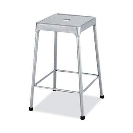 Safco Counter-Height Steel Stool, Backless, Supports Up to 250 lb, 25" Seat Height, Silver (6605SL)
