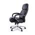 Alera Maxxis Series Big/Tall Bonded Leather Chair, Supports 500 lb, 21.42" to 25" Seat Height, Black Seat/Back, Chrome Base (MS4419)