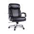 Alera Maxxis Series Big/Tall Bonded Leather Chair, Supports 500 lb, 21.42" to 25" Seat Height, Black Seat/Back, Chrome Base (MS4419)