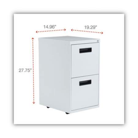 Alera File Pedestal, Left or Right, 2 Legal/Letter-Size File Drawers, Light Gray, 14.96" x 19.29" x 27.75" (PAFFLG)