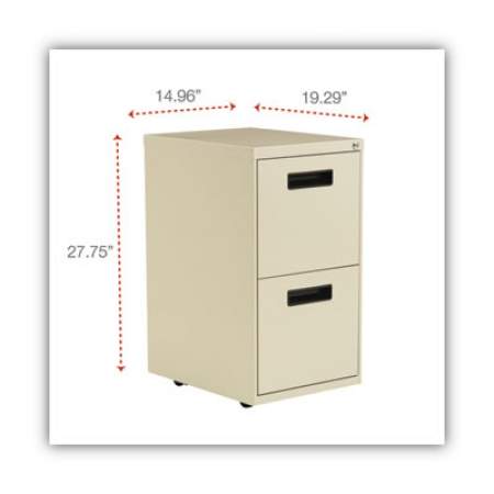 Alera File Pedestal, Left or Right, 2 Legal/Letter-Size File Drawers, Putty, 14.96" x 19.29" x 27.75" (PAFFPY)